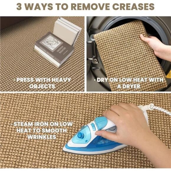 Boho Area Rug 2x3 Ft Washable Rugs for Entryway Natural, Braided Throw Rugs - Picture 4 of 7